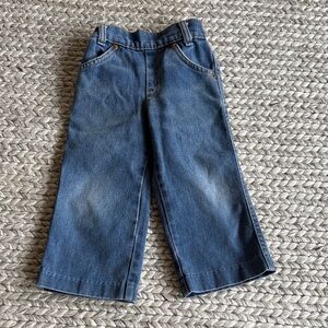 Vintage Orange Label Levi Kids Blue Denim Wide-Leg Jeans